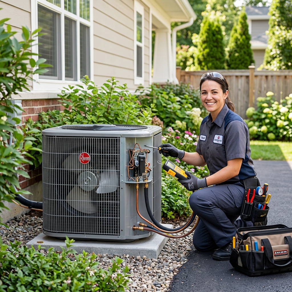 HVAC Technician Working